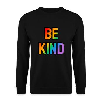 Be kind rainbow gay pride - Unisex Sweatshirt - black - Front - Alina (178cm) & Michal (187cm)