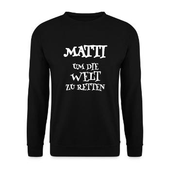Cadeau pour Matti - Sweat-shirt Unisexe - noir - Devant - Alina (178cm) & Michal (187cm)