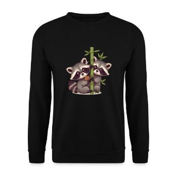 T-shirt Cute But Feral – Adorable Raccoon - Sweat-shirt Unisexe - noir - Devant - Alina (178cm) & Michal (187cm)