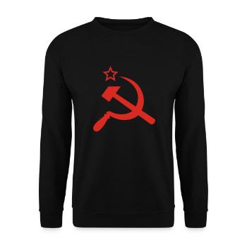 Hammer und Sichel mit Stern - Unisex Pullover - Schwarz - Vorne - Alina (178cm) & Michal (187cm)