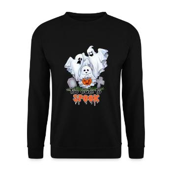 Too Cute to Spook - cute little Ghost with friends - Unisex Pullover - Schwarz - Vorne - Alina (178cm) & Michal (187cm)