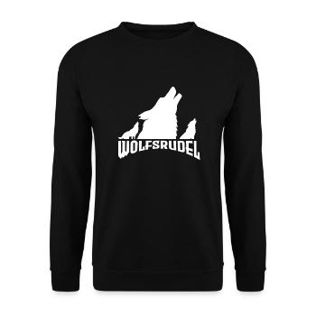 Wölfe Wolfsrudel Saufen Party Camping Hiking - Unisex Pullover - Schwarz - Vorne - Alina (178cm) & Michal (187cm)