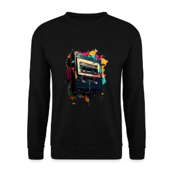 Retro Mixtape - Unisex Pullover - Schwarz - Vorne - Alina (178cm) & Michal (187cm)