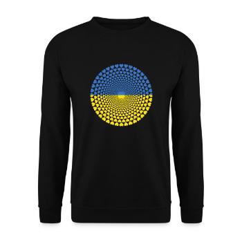 L'Ukraine L'Ukraine Україна L'amour Mandala de coeur - Sweat-shirt Unisexe - noir - Devant - Alina (178cm) & Michal (187cm)
