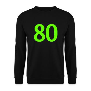 Numéro 80 - Sweat-shirt Unisexe - noir - Devant - Alina (178cm) & Michal (187cm)