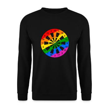 Rainbow Dartboard - Unisex Sweatshirt - black - Front - Alina (178cm) & Michal (187cm)