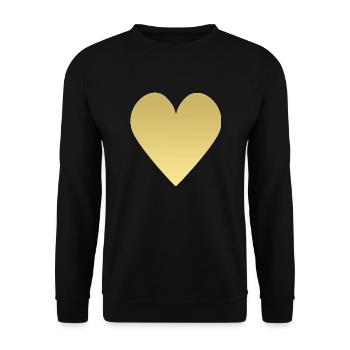 Herz aus Gold - Unisex Pullover - Schwarz - Vorne - Alina (178cm) & Michal (187cm)