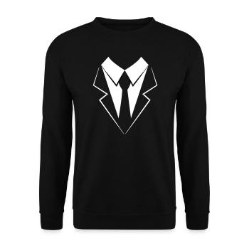 Bond James Tie Suit Blazer Jacket Shirt T-Shirt - Unisex Sweatshirt - black - Front - Alina (178cm) & Michal (187cm)