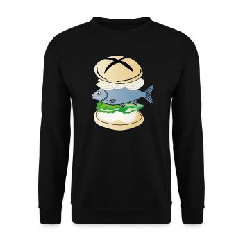 Collecte de cadeaux de North Fish Bun - Sweat-shirt Unisexe - noir - Devant - Alina (178cm) & Michal (187cm)