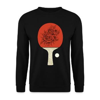 Table Tennis Outfit Women Flowers - Unisex Sweatshirt - black - Front - Alina (178cm) & Michal (187cm)
