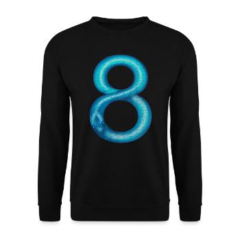 Schlange 8 - Unisex Pullover - Schwarz - Vorne - Alina (178cm) & Michal (187cm)