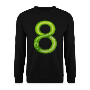 8 3 - Unisex Pullover - Schwarz - Vorne - Alina (178cm) & Michal (187cm)