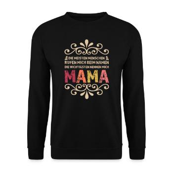 Mama Familie Mutter Geschenk - Unisex Pullover - Schwarz - Vorne - Alina (178cm) & Michal (187cm)