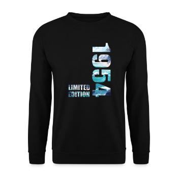 1954 Limited Edition T-Shirt Geburtstags Idee - Unisex Pullover - Schwarz - Vorne - Alina (178cm) & Michal (187cm)