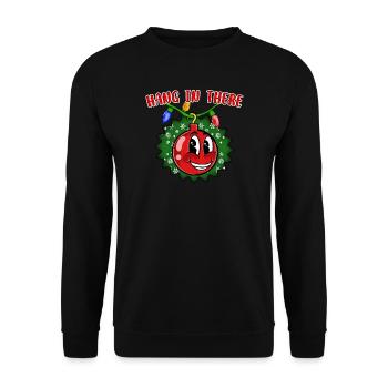Halt Durch Christbaumkugel Inspirierende Design - Unisex Pullover - Schwarz - Vorne - Alina (178cm) & Michal (187cm)