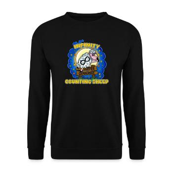 Funny Infinity Counting Sheep Sleepless Nights - Unisex Sweatshirt - black - Front - Alina (178cm) & Michal (187cm)