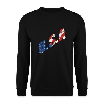 USA - Unisex Sweatshirt - black - Front - Alina (178cm) & Michal (187cm)