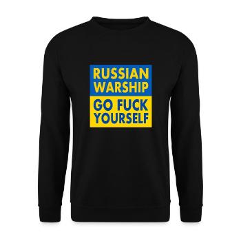 russian warship go f yourself - Sweat-shirt Unisexe - noir - Devant - Alina (178cm) & Michal (187cm)