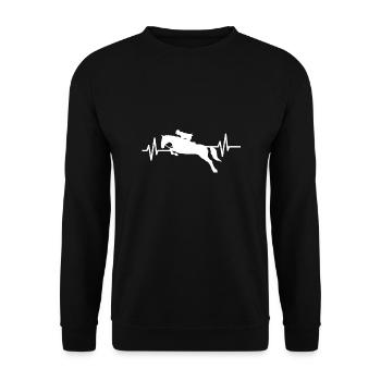 Reiten - Unisex Pullover - Schwarz - Vorne - Alina (178cm) & Michal (187cm)