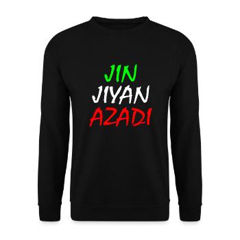 Women life freedom jin jiyan azadi - Sweat-shirt Unisexe - noir - Devant - Alina (178cm) & Michal (187cm)