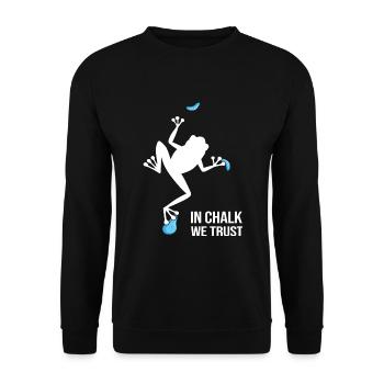 BOULDERING BOULDERING ROCKS BOULDER IN CHALK WE TRUST - Unisex Sweatshirt - black - Front - Alina (178cm) & Michal (187cm)