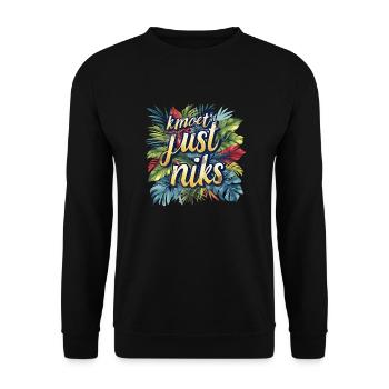 Vous n’avez rien à faire. Source. Chemises en dialecte anversois - Sweat-shirt Unisexe - noir - Devant - Alina (178cm) & Michal (187cm)