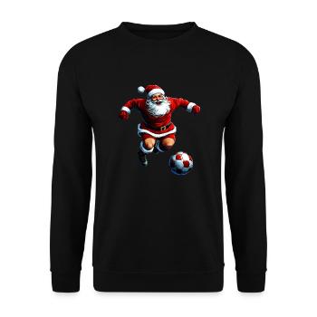 Père Noël Football / Footballeur Noël - Sweat-shirt Unisexe - noir - Devant - Alina (178cm) & Michal (187cm)