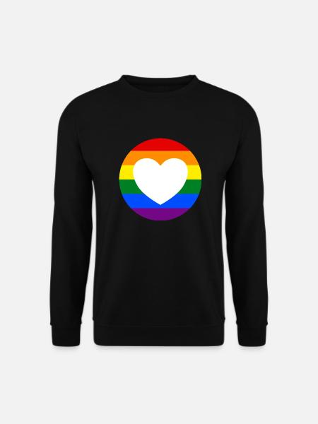 LGBTQ rainbow heart - Unisex Sweatshirt - black