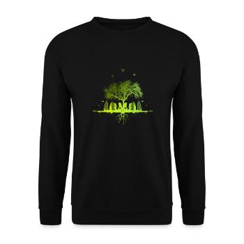Green Tree - nature tree city urban gift - Unisex Sweatshirt - black - Front - Alina (178cm) & Michal (187cm)