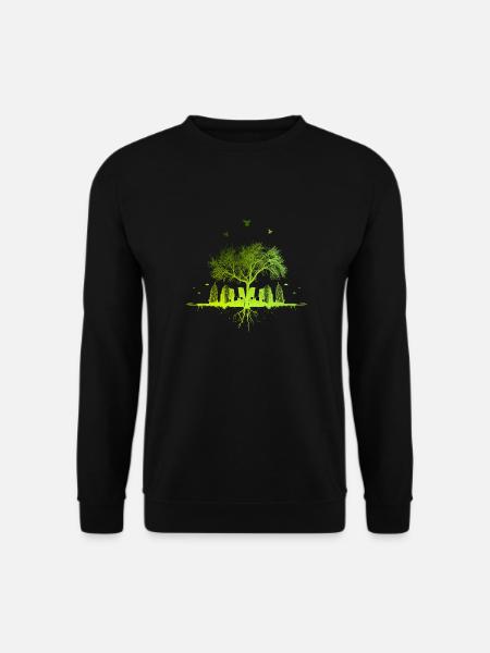 Green Tree - Natur Baum Stadt urban Geschenk - Unisex Pullover - Schwarz