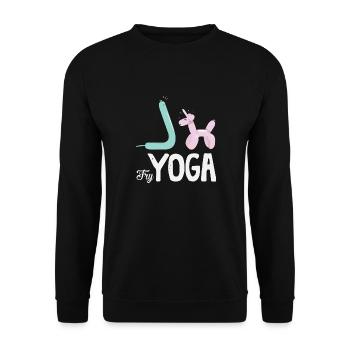 Try Yoga! - Unisex Sweatshirt - black - Front - Alina (178cm) & Michal (187cm)