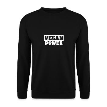 Vegan Power | Vegan Shirts - Unisex Sweatshirt - black - Front - Alina (178cm) & Michal (187cm)
