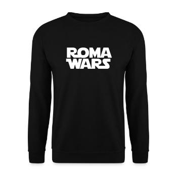 Roma Wars SW design lettres blanches - Sweat-shirt Unisexe - noir - Devant - Alina (178cm) & Michal (187cm)