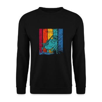 Spearfishing - spear fishing flag t-shirt - Unisex Pullover - Schwarz - Vorne - Alina (178cm) & Michal (187cm)