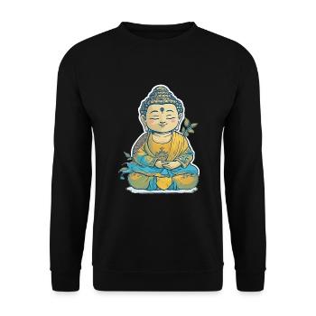 Bouddha petit - Sweat-shirt Unisexe - noir - Devant - Alina (178cm) & Michal (187cm)