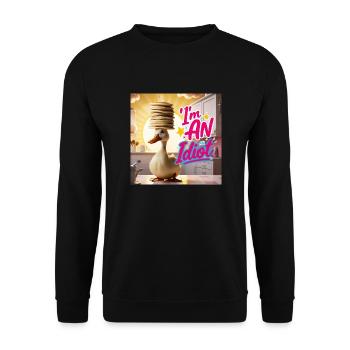 Canard - Je suis un idiot - Sweat-shirt Unisexe - noir - Devant - Alina (178cm) & Michal (187cm)