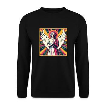 Schutzengel Pop-Art - Unisex Pullover - Schwarz - Vorne - Alina (178cm) & Michal (187cm)