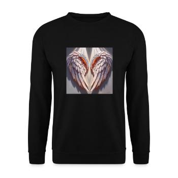 Engelsflügel - Unisex Pullover - Schwarz - Vorne - Alina (178cm) & Michal (187cm)