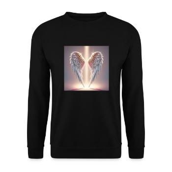 Engelsflügel - Unisex Pullover - Schwarz - Vorne - Alina (178cm) & Michal (187cm)