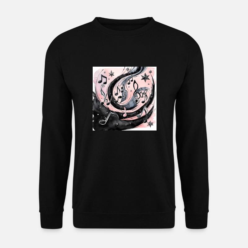 Musik schwarz Licht noten mehrere schwebend himme - Unisex Pullover - Schwarz