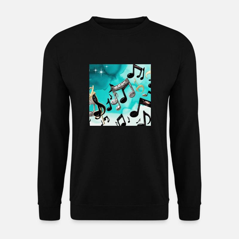 Musik schwarz Licht noten mehrere schwebend - Unisex Pullover - Schwarz