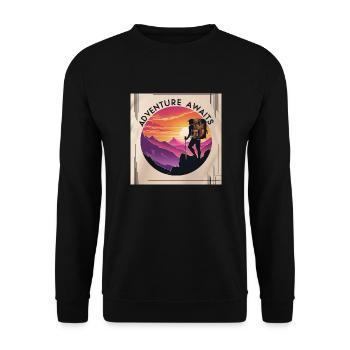 Adventure Awaits - Unisex Pullover - Schwarz - Vorne - Alina (178cm) & Michal (187cm)