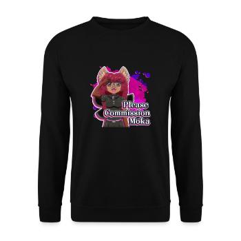 Please Commission Moka - Unisex Sweatshirt - black - Front - Alina (178cm) & Michal (187cm)