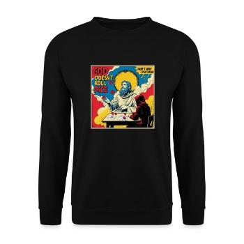 Divine Gamble: RPG Scene with Dice and Deity - Unisex Sweatshirt - black - Front - Alina (178cm) & Michal (187cm)