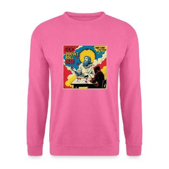 Divine Gamble : Scène de RPG avec dés et divinité - Sweat-shirt Unisexe - rose - Devant