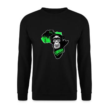 Liberia Schimpanse - Unisex Pullover - Schwarz - Vorne - Alina (178cm) & Michal (187cm)
