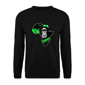 Cameroun - Chimpanzés - Sweat-shirt Unisexe - noir - Devant - Alina (178cm) & Michal (187cm)