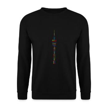 Stuttgart Fernsehturm (bunt) - Unisex Pullover - Schwarz - Vorne - Alina (178cm) & Michal (187cm)