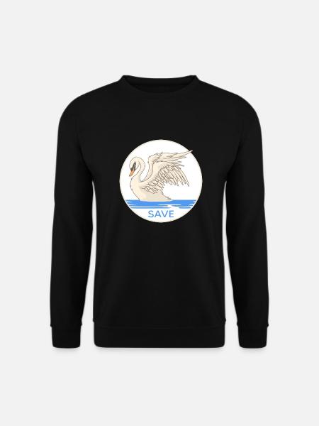 Schwan "save swans" Schwäne Naturschutz Schwansee - Unisex Pullover - Schwarz