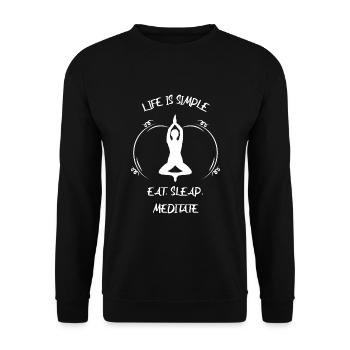 Meditaion - Unisex Pullover - Schwarz - Vorne - Alina (178cm) & Michal (187cm)